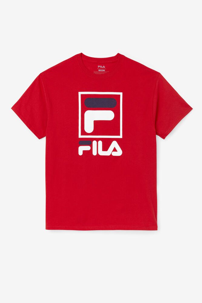 Tricou Fila Barbati Rosii Stacked QCAJ-37568